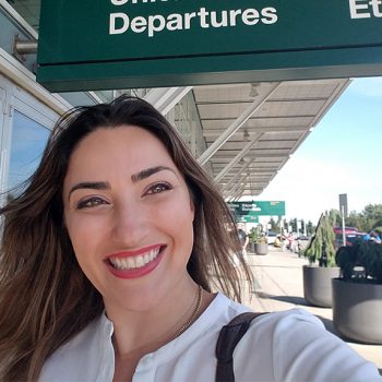Dr. Vivian Roknian at the airport