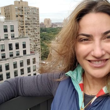 Dr. Vivian Roknian taking selfie at the terrace
