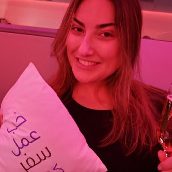 Dr. Vivian Roknian travelling in the flight