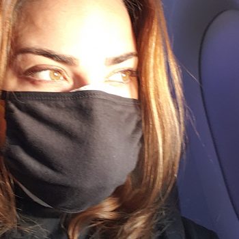 Dr. Vivian Roknian wearing a black mask