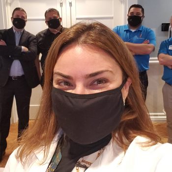 Dr. Roknian taking selfie with all the team members