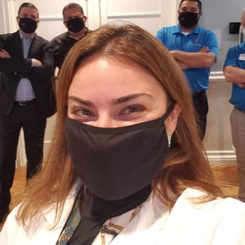 Dr. Roknian taking selfie with all the team members