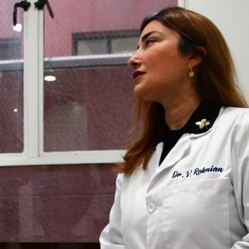 Dr. Vivian Roknian in the white apron