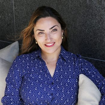 Dr. Vivian Roknian in blue dress