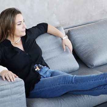 Dr. Vivian Roknian sat on the lounge