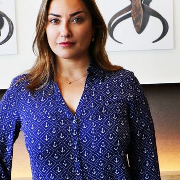 Dr. Vivian Roknian in blue dress