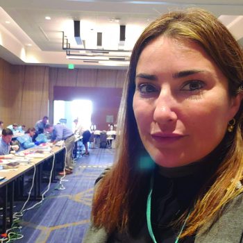 Dr. Vivian Roknian taking selfie at Experimental area